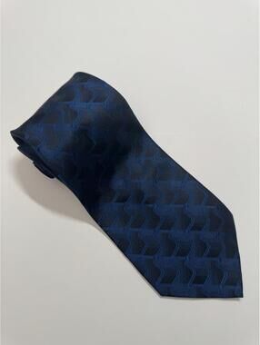 Croft & Borrow 100% Silk Wide Tie Black & Blue